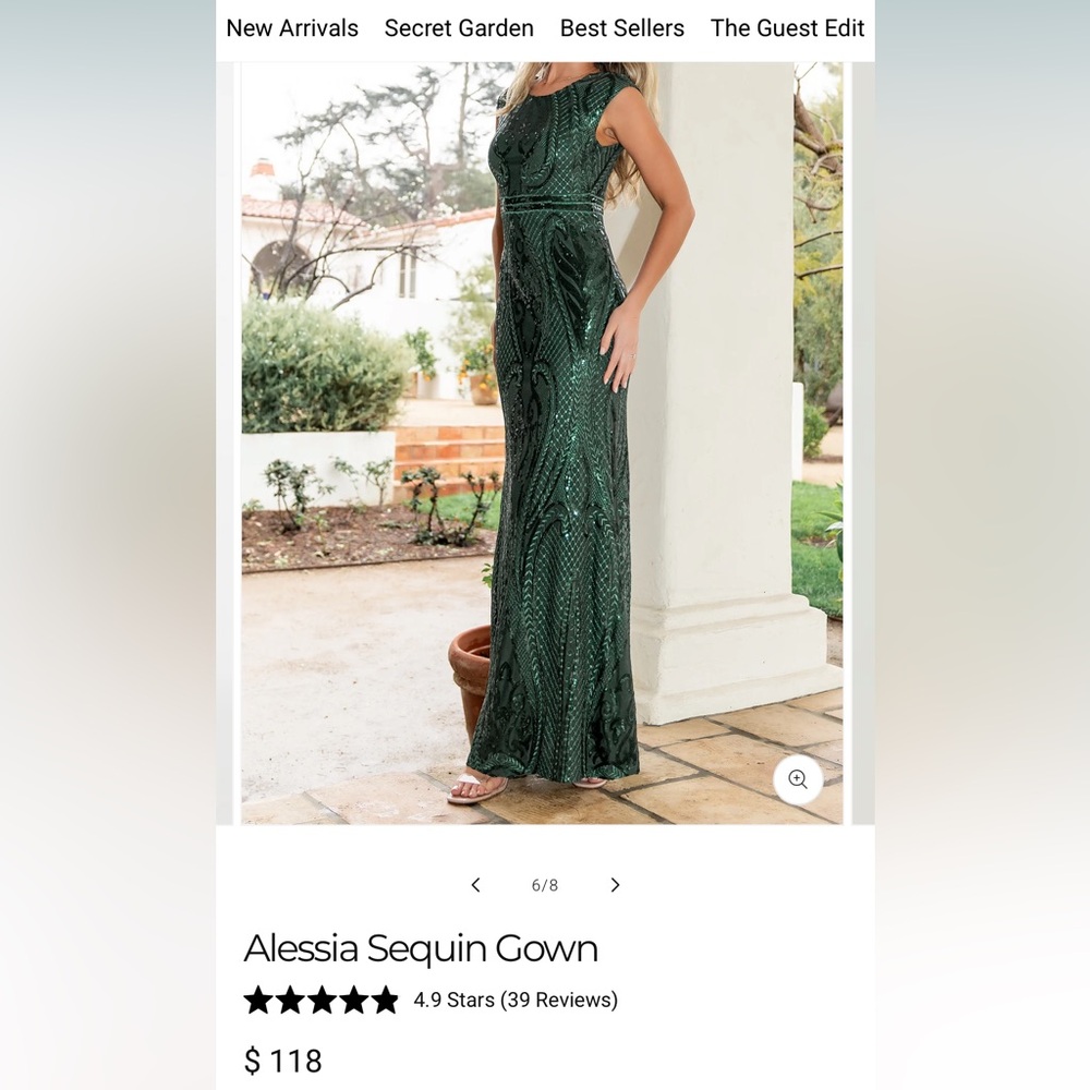 RICARICA ALESSIA EMERALD GREEN SEQUIN FORMAL GOWN FISHTAIL HEART STRETCH $118 XL